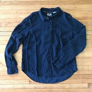 Indigo button up shirt